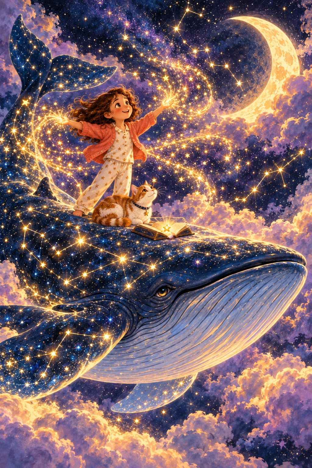 Mila libère les étoiles et les constellations de la baleine brillent à nouveau.